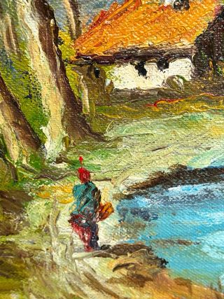 Quadro antico a olio paesaggio