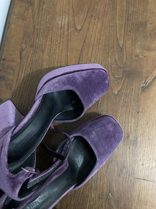 Zapatos plataforma terciopelo morado