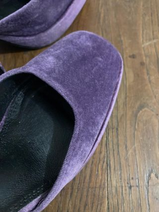 Zapatos plataforma terciopelo morado
