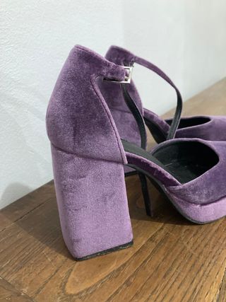 Zapatos plataforma terciopelo morado