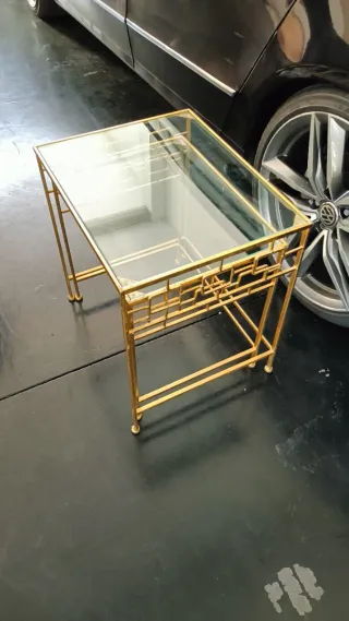 Mesitas nido Zara Home doradas cristal