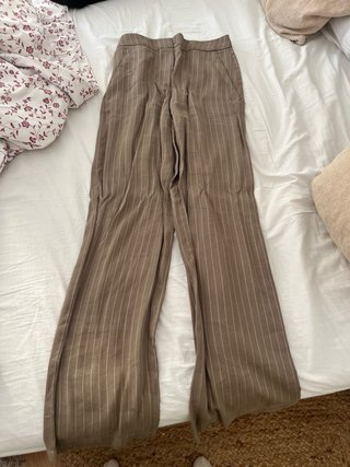 Conjunto traje Mango rayas beige
