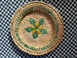 Lote 3 piezas: frutero, cesta, plato