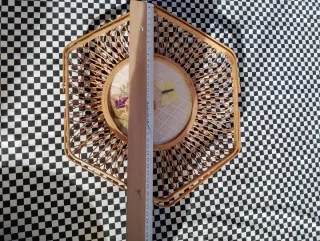 Lote 3 piezas: frutero, cesta, plato