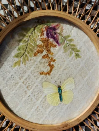 Lote 3 piezas: frutero, cesta, plato