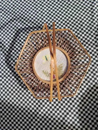 Lote 3 piezas: frutero, cesta, plato