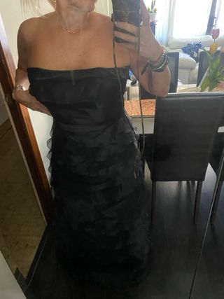 Vestido fiesta negro largo T44