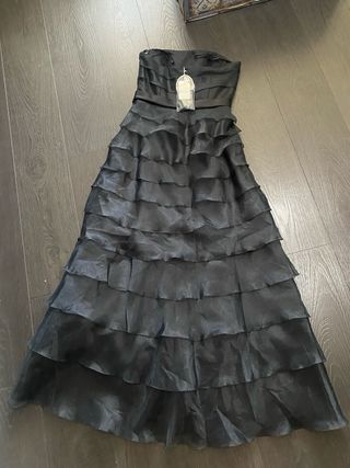 Vestido fiesta negro largo T44