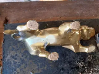 Pantera Art Déco in ottone massiccio