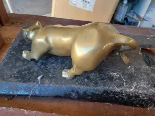 Pantera Art Déco in ottone massiccio