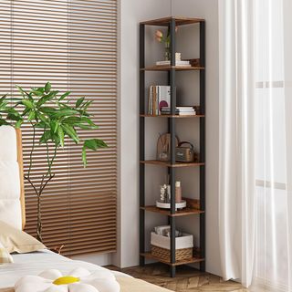 Estantería 6 Niveles Madera y Metal