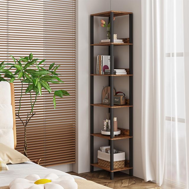 Estantería 6 Niveles Madera y Metal