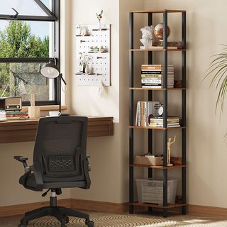 Estantería 6 Niveles Madera y Metal