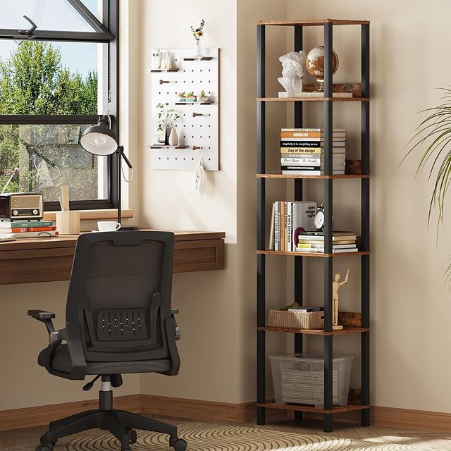 Estantería 6 Niveles Madera y Metal