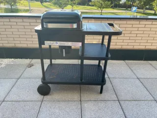 Barbacoa de carbón.Se puede recoger en Guadalajara