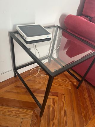 Conjunto 2 mesas cristal y metal