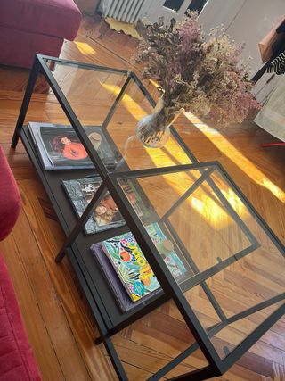 Conjunto 2 mesas cristal y metal