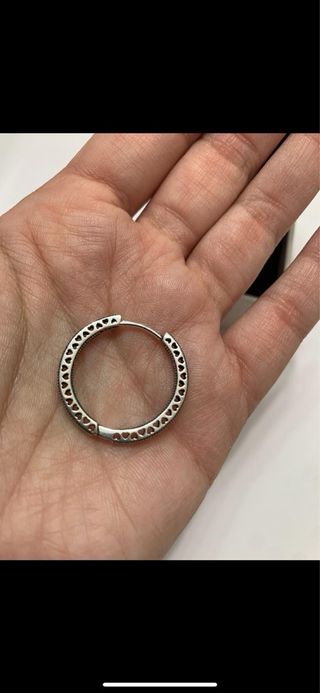 Pendientes aro Pandora brillantes plata elegantes