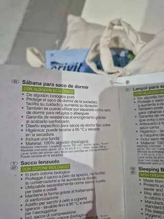 2 Sábanas saco dormir Crivit algodón ecológico