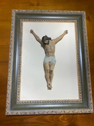 Cuadro Cristo Marco Dorado y Verde