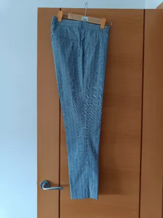 Traje Zara Gris cuadros Rayas