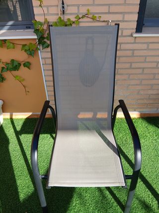 Juego 4 Sillas Jardín Exterior Apilables