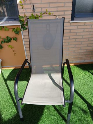 Juego 4 Sillas Jardín Exterior Apilables