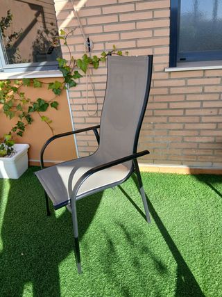 Juego 4 Sillas Jardín Exterior Apilables