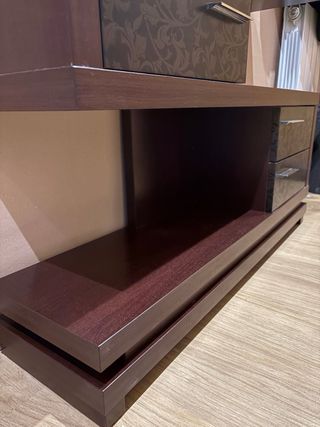 Mueble de entrada madera y cristal