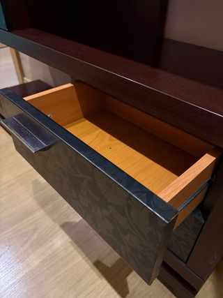 Mueble de entrada madera y cristal