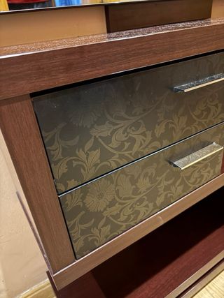 Mueble de entrada madera y cristal