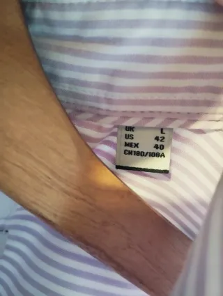 Camisa Cortefiel Rayas Talla L