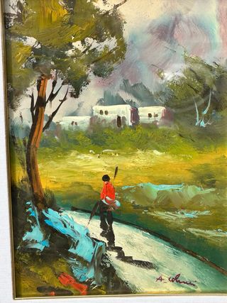 Quadro antico olio su legno