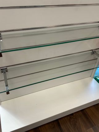 Góndola doble de lana  madera con 6 baldas cristal