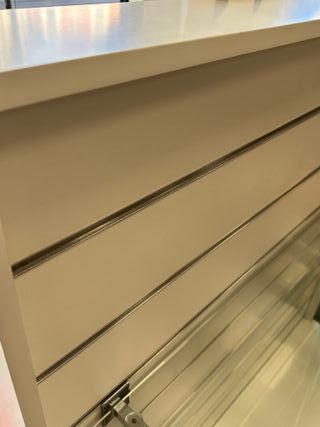 Góndola doble de lana  madera con 6 baldas cristal
