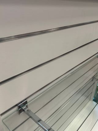Góndola doble de lana  madera con 6 baldas cristal