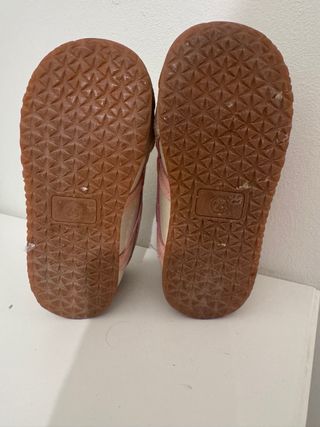 Zapatos niña velcro beige y rosa talla 24