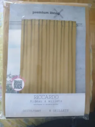 Juego 2 Cortinas Opacas Mostaza 140x260