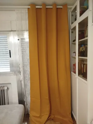 Juego 2 Cortinas Opacas Mostaza 140x260