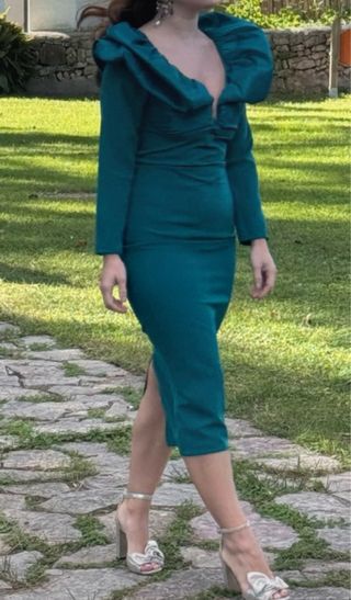 Vestido de fiesta verde esmeralda