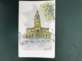 Acuarela San Pedro, Gijón