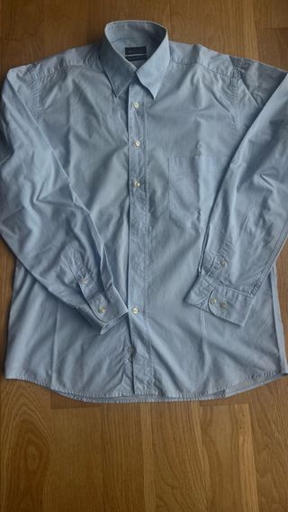Camisa “Massimo Dutti” Azul Claro 100% Algodón
