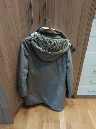 Abrigo 3/4 mujer verde/rosa talla S