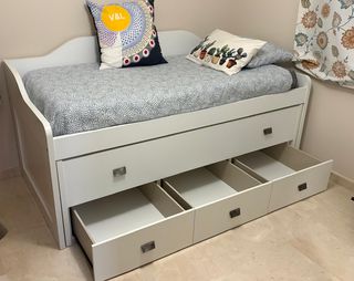 Cama nido blanca con cajones