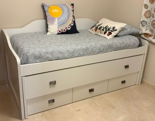 Cama nido blanca con cajones