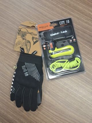 Pack Guantes y candado moto Global-Lock