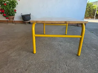 Mesa auxiliar madera y metal