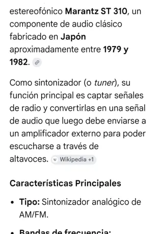 Sintonizador Marantz ST310 vintage japones