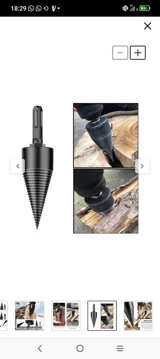 Broca para leña con 3 cinceles