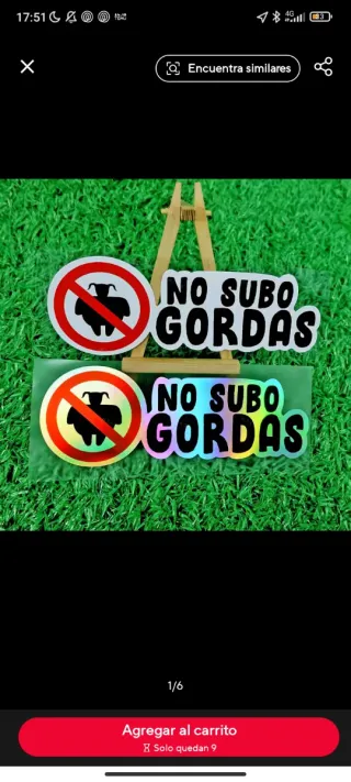 Pegatina para patinete No subo gordas